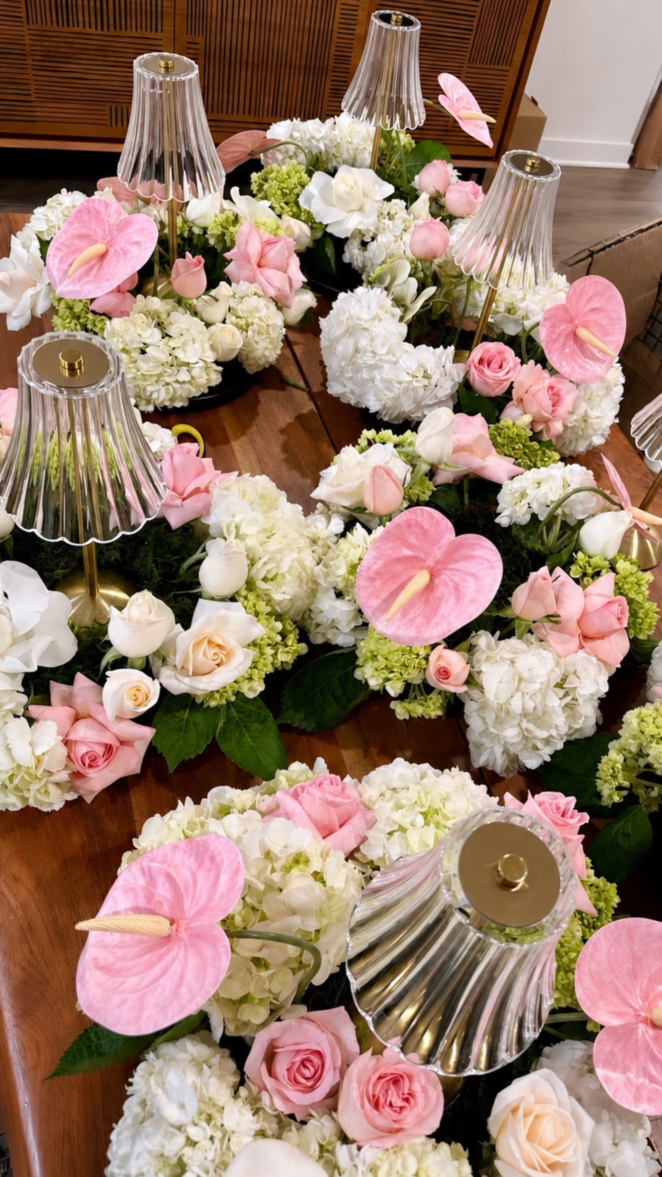 Floral centerpiece on a styled table